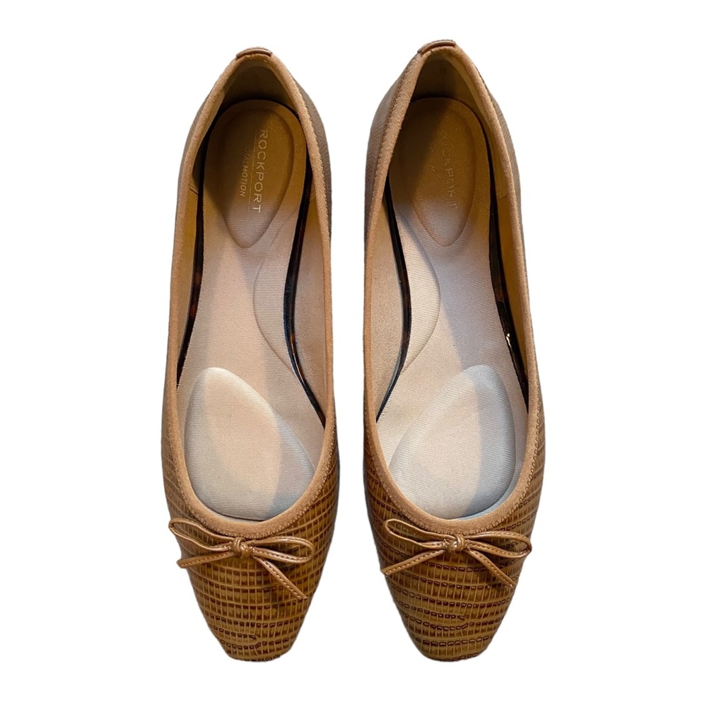 Rockport Ballet Flats Chestnut Brown with Bow Size 9 EUC